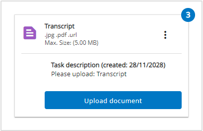 A document placeholder with a current task