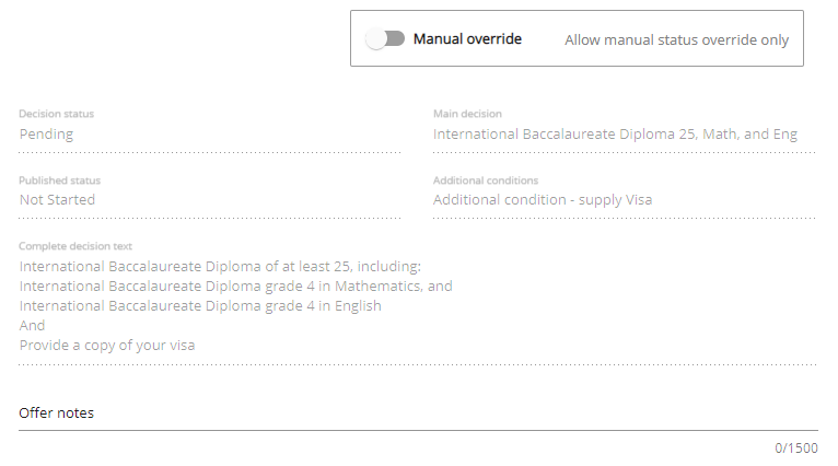 Decision summary