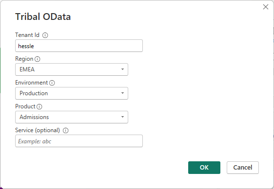 OData connector selected data