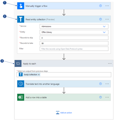 Flow to retrieve offer text