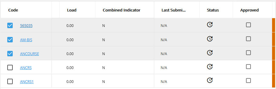 Multiple Courses of study records selected for bulk editing