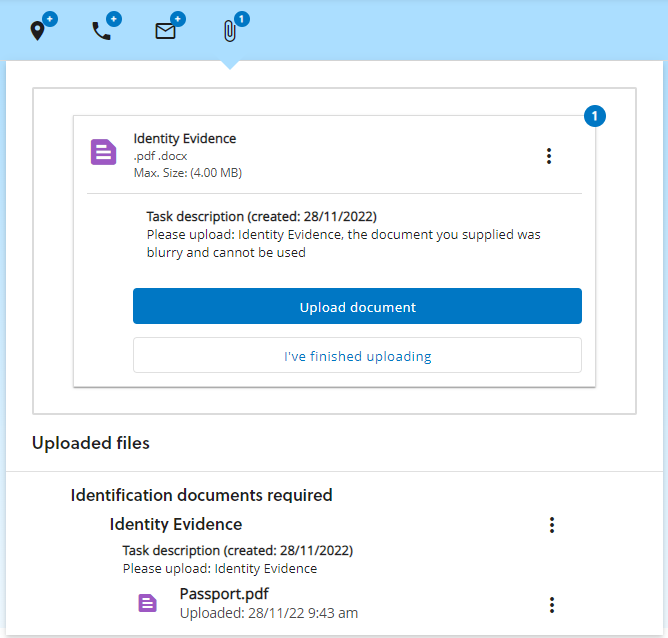 Clearance check document placeholder