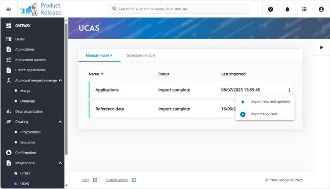 Image showing how to import applications