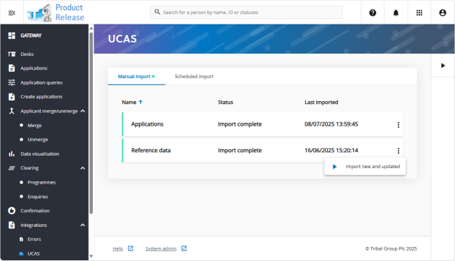 Image showing how to import for reference data