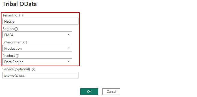 OData connector selected data