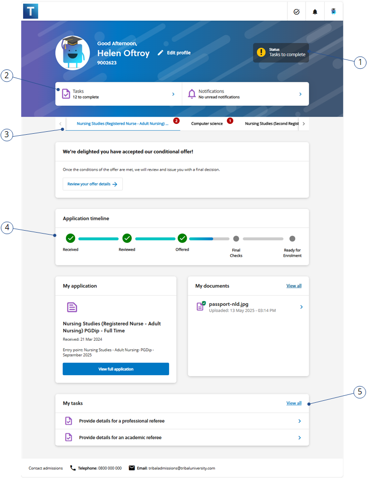 Image highlighting the changes on the applicant portal.